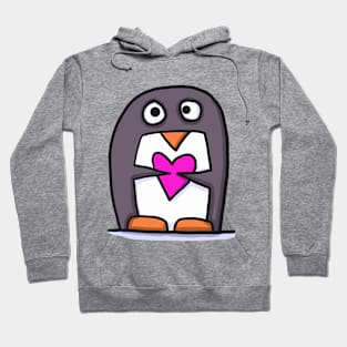 penguin with heart Hoodie